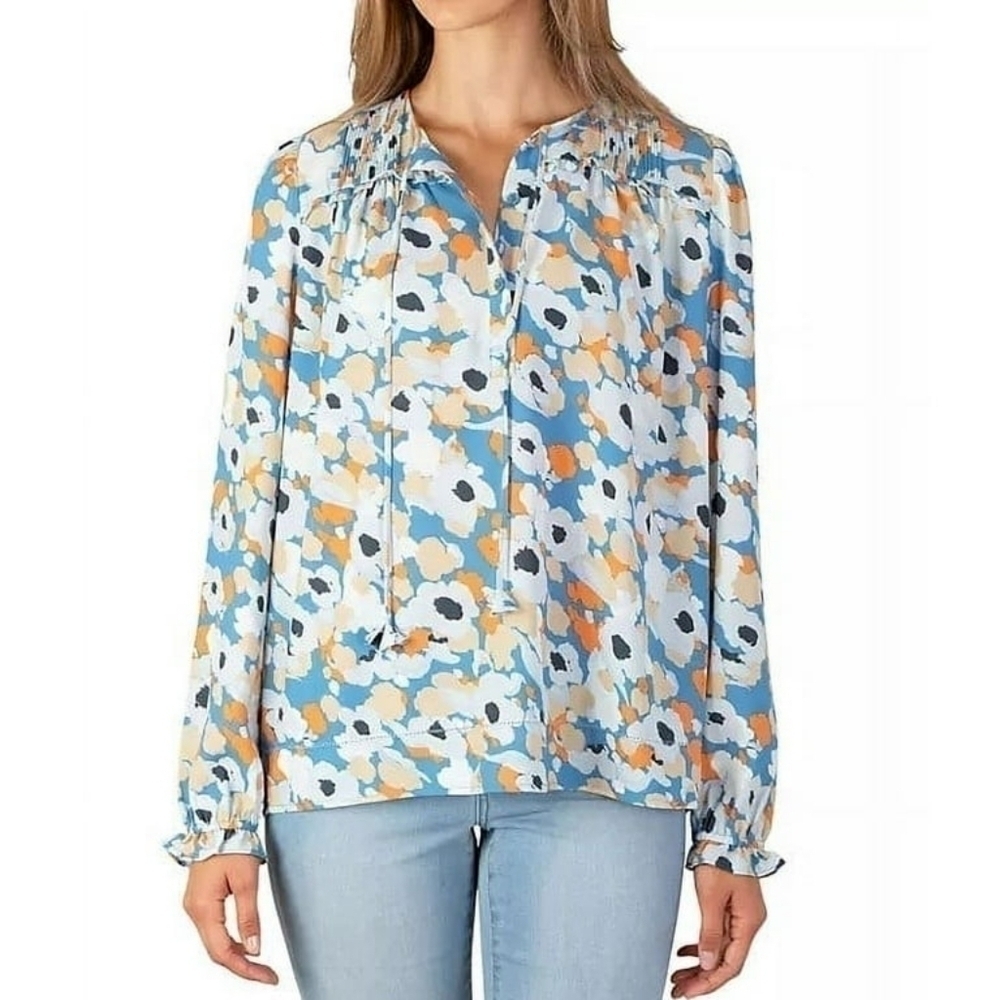 Joie Peasant Chiffon Boho Floral Top Long Sleeve Blouse - Picture 2 of 9